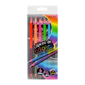 Двустранни цветни моливи "Неон и Металик" /6 броя = 12 цвята/